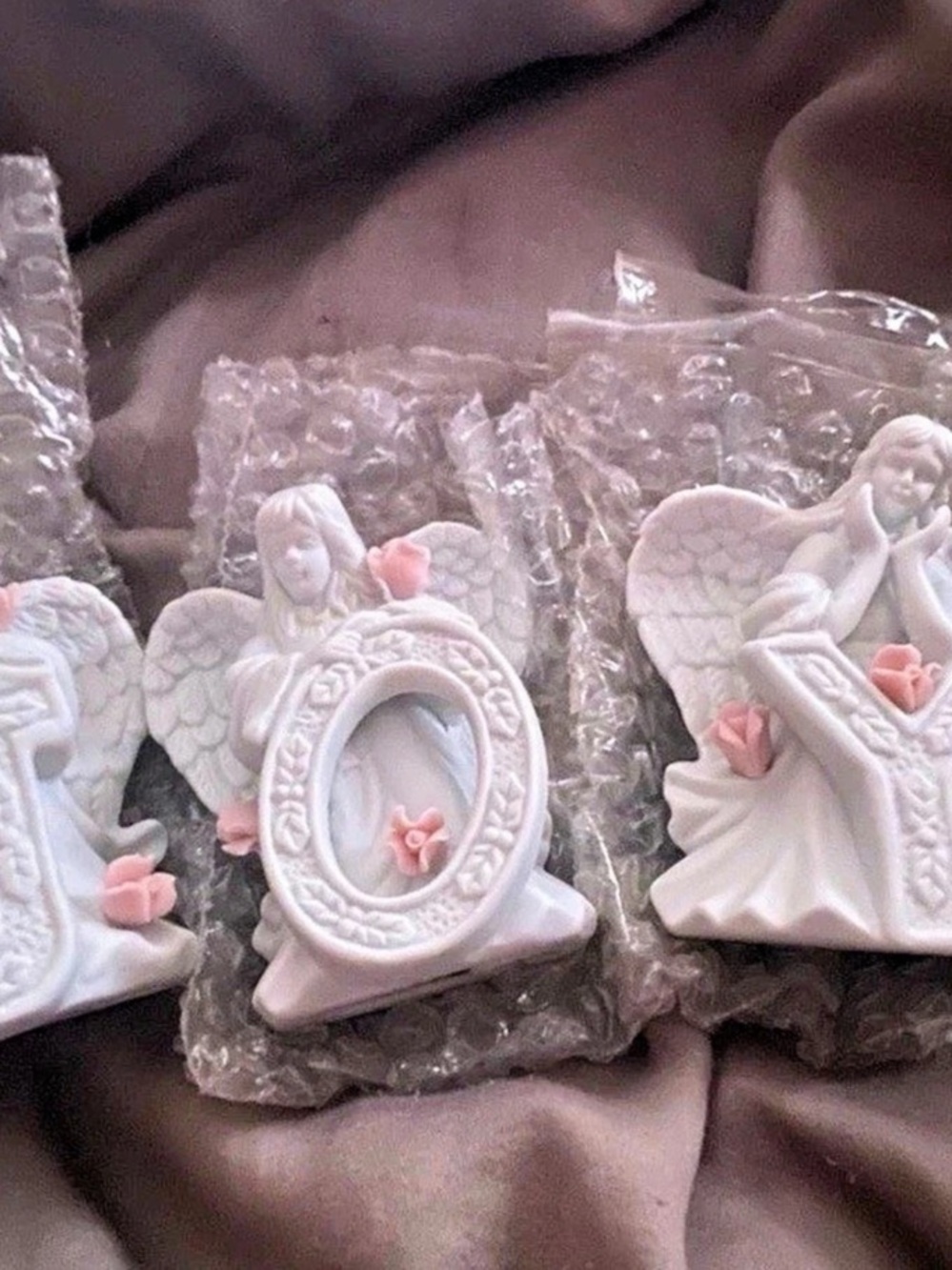 Friendly Home Factories Joy Angels Set of 3 White & Pink
